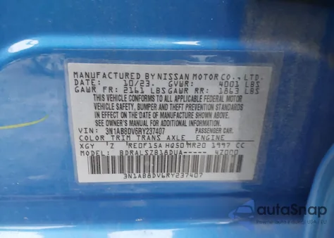 2024 Nissan Sentra Sr Xtronic Cvt z USA, uszkodzony, nr VIN 3N1AB8DV6RY237407